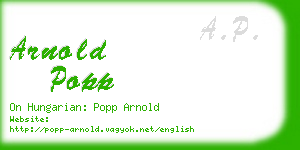 arnold popp business card